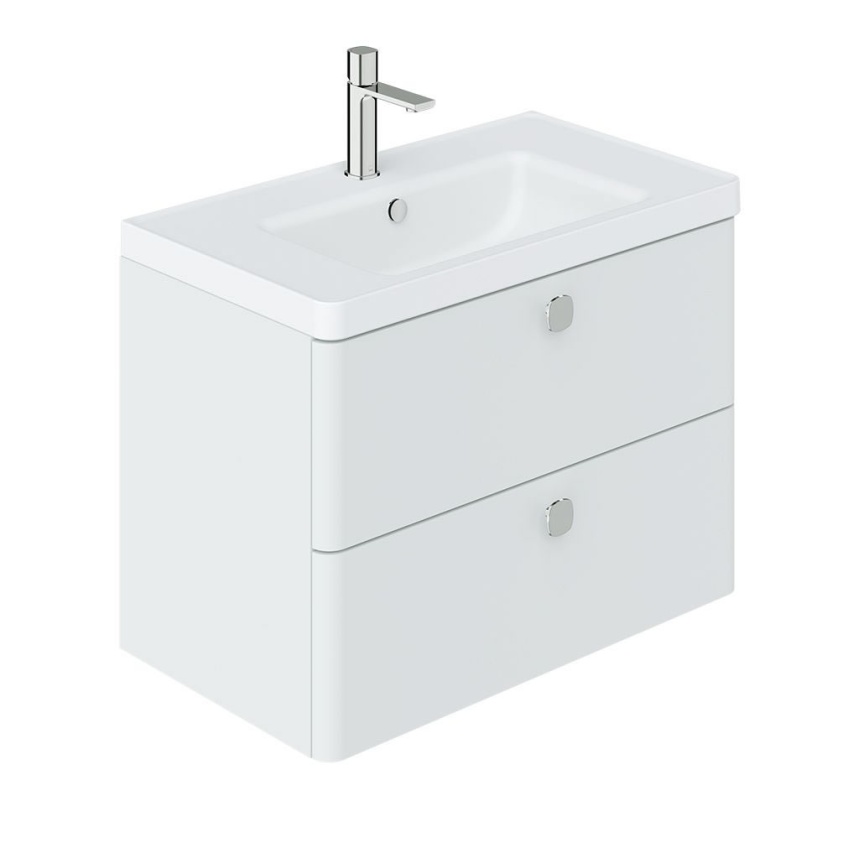 Vado Cameo 800mm Arctic White Wall Hung 2 Drawer Vanity Unit